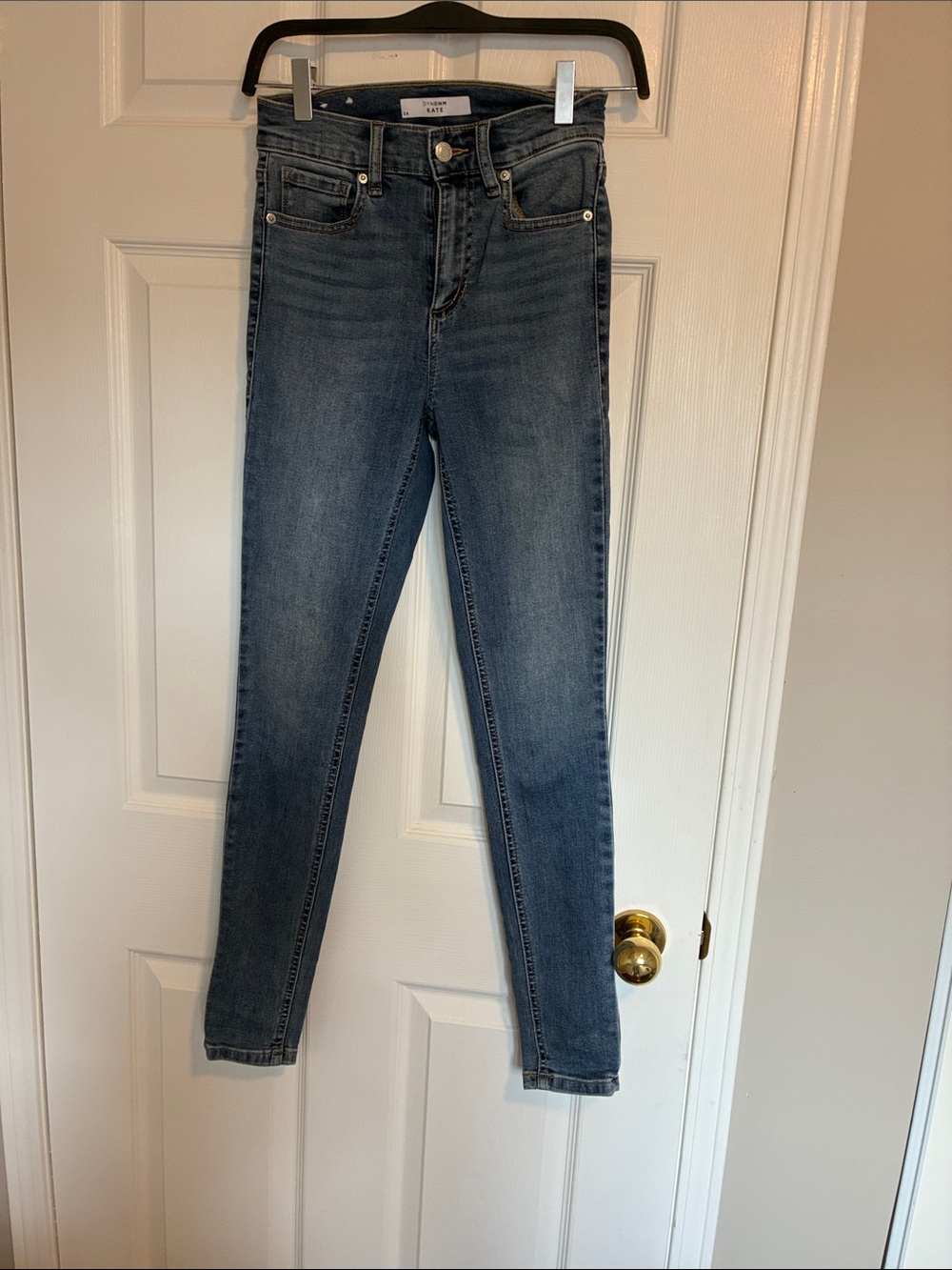 DYNDNM KATE High-Rise Skinny Jeans in Medium Blue - Women's SIZE 26